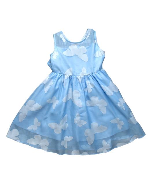 A Blue Sleeveless Dresses from bloomB in size 7Y for girl. (Front View)