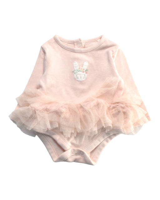 A Pink Long Sleeve Bodysuits from Mothercare in size 0-3M for girl. (Front View)