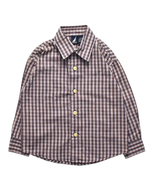 A Brown Long Sleeve Shirts from Nautica in size 2T for boy. (Front View)