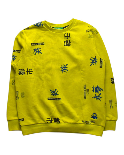 A Yellow Crewneck Sweatshirts from United Colors Of Benetton in size 6T for boy. (Front View)