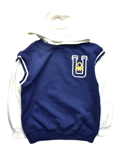 A Navy Hooded Sweatshirts from United Colors Of Benetton in size 7Y for boy. (Front View)
