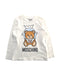 A White Long Sleeve T Shirts from Moschino in size 4T for boy. (Front View)