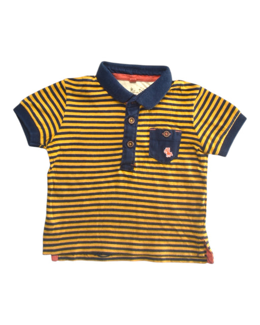 A Navy Short Sleeve Polos from PONEY in size 12-18M for boy. (Front View)