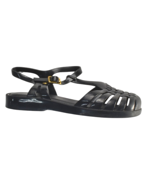 A Black Sandals from Melissa in size 6T for girl. (Front View)