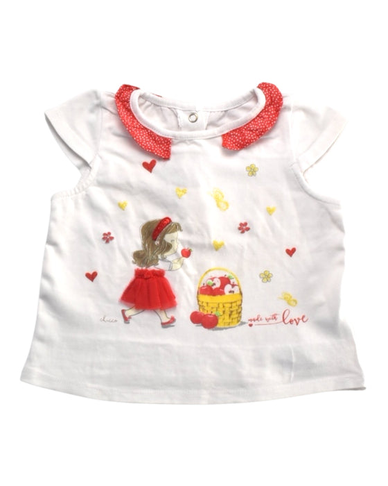 A White Short Sleeve Tops from Chicco in size 2T for girl. (Front View)