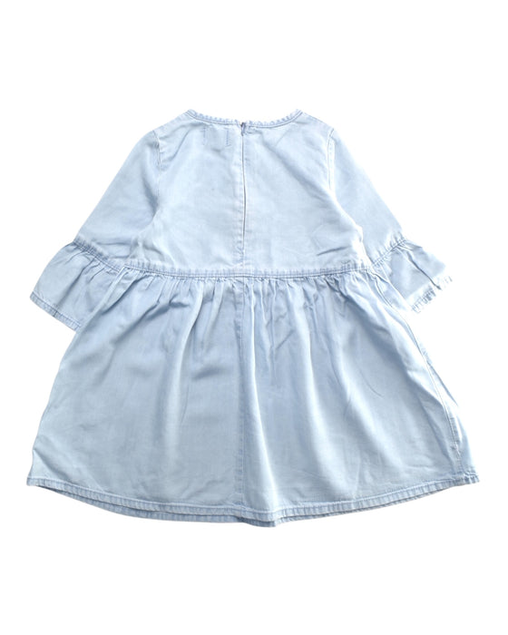 A Blue Long Sleeve Dresses from Seed in size 2T for girl. (Back View)