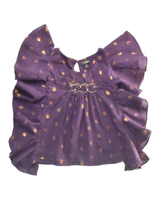A Purple Short Sleeve Tops from Velveteen in size 4T for girl. (Front View)