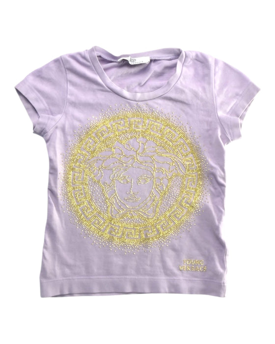 A Purple Short Sleeve T Shirts from Young Versace in size 2T for girl. (Front View)