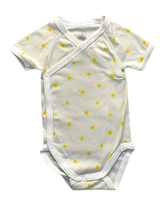 A White Short Sleeve Bodysuits from Petit Bateau in size 0-3M for girl. (Front View)