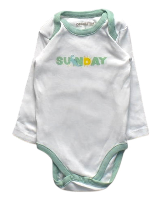 A Multicolour Long Sleeve Bodysuits from Orchestra in size 0-3M for girl. (Front View)