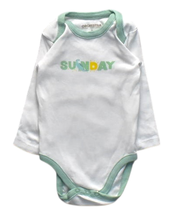 A Multicolour Long Sleeve Bodysuits from Orchestra in size 0-3M for girl. (Front View)