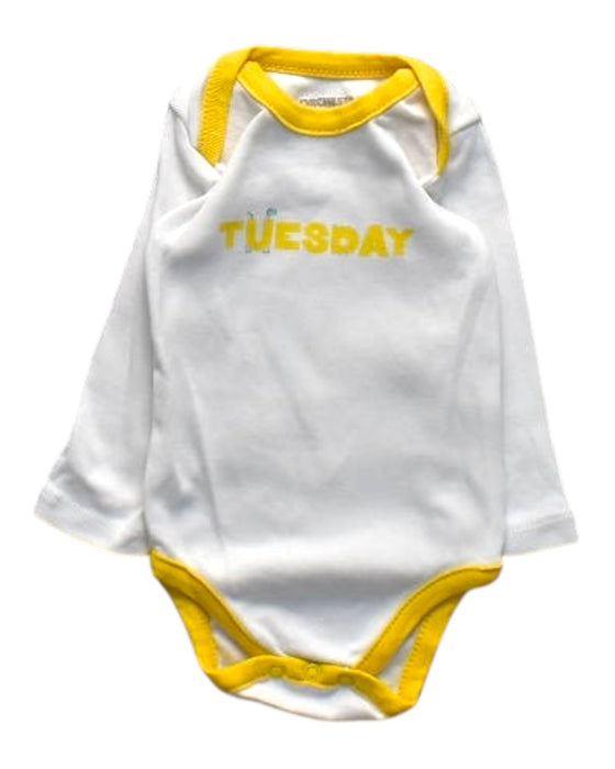 A White Long Sleeve Bodysuits from Orchestra in size 0-3M for girl. (Front View)