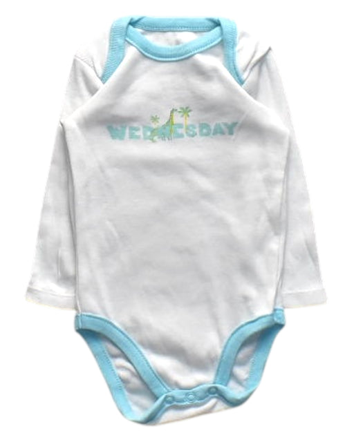 A White Long Sleeve Bodysuits from Orchestra in size 0-3M for girl. (Front View)