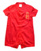A Red Short Sleeve Rompers from Elly in size 3-6M for girl. (Front View)