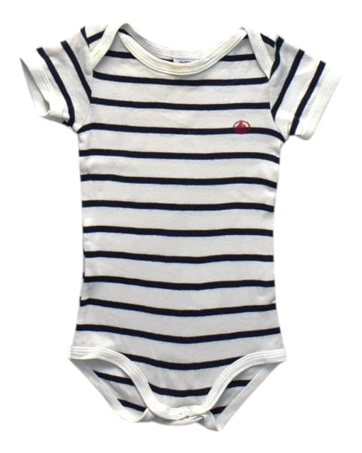 A White Short Sleeve Bodysuits from Petit Bateau in size 3-6M for boy. (Front View)