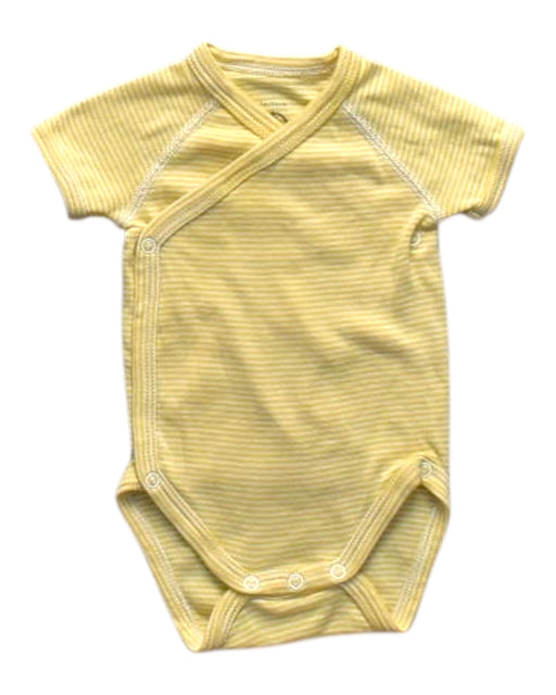 A Yellow Short Sleeve Bodysuits from Petit Bateau in size 0-3M for girl. (Front View)