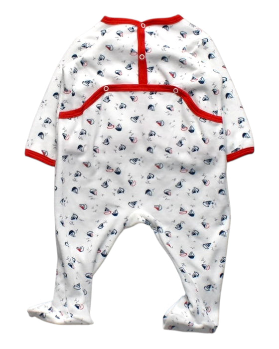 A White Onesies from Petit Bateau in size 3-6M for boy. (Back View)