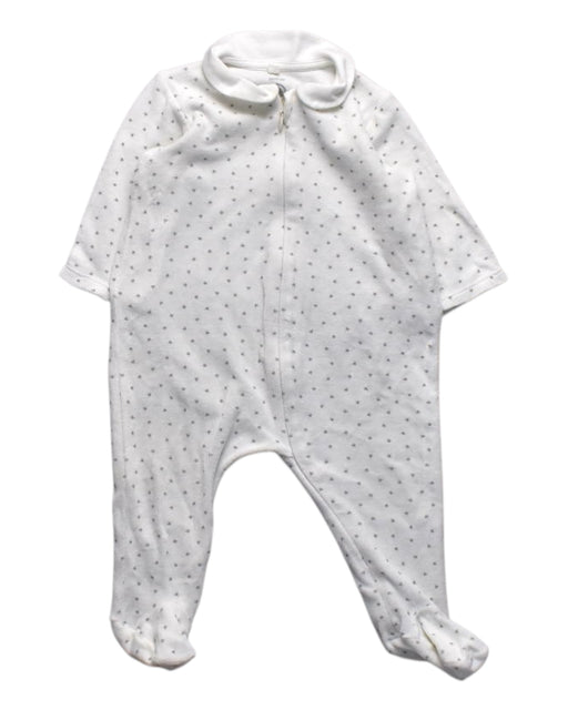 A White Onesies from Petit Bateau in size 3-6M for girl. (Front View)