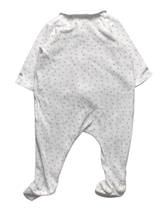 A White Onesies from Petit Bateau in size 3-6M for girl. (Back View)
