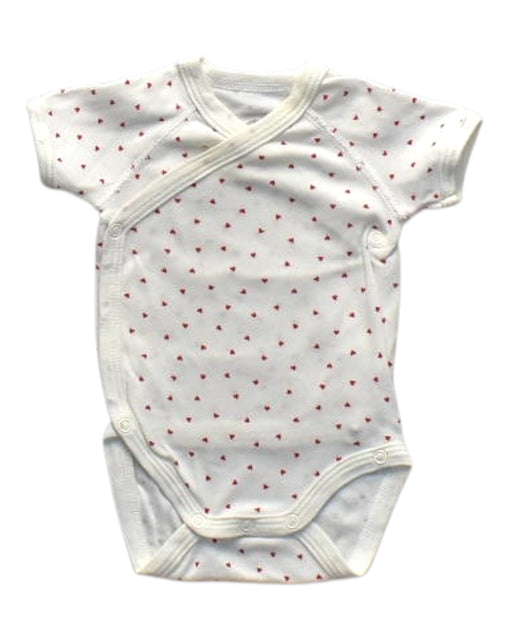A White Short Sleeve Bodysuits from Petit Bateau in size 0-3M for girl. (Front View)