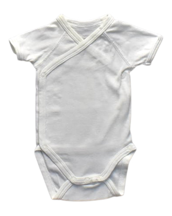 White Petit Bateau Short Sleeve Kimono Bodysuit 1M — Retykle Singapore