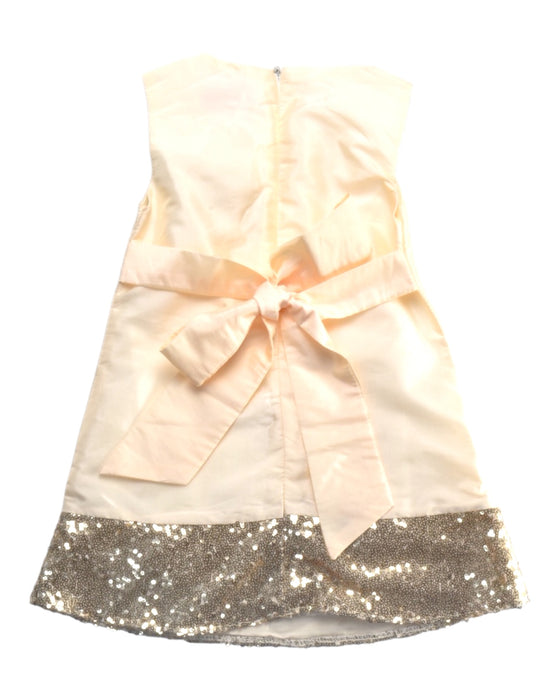 A Ivory Sleeveless Dresses from bloomB in size 2T for girl. (Back View)