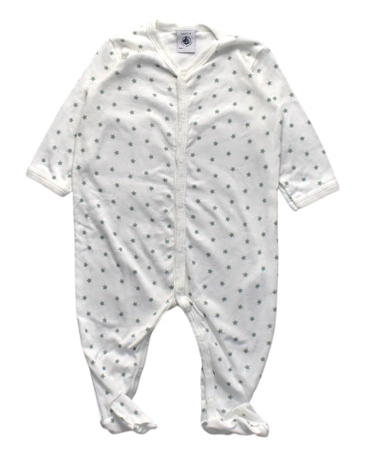 A White Onesies from Petit Bateau in size 3-6M for boy. (Front View)