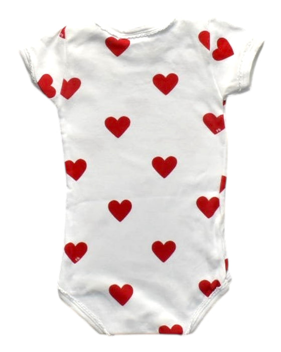 A Red Short Sleeve Bodysuits from Petit Bateau in size 3-6M for girl. (Back View)