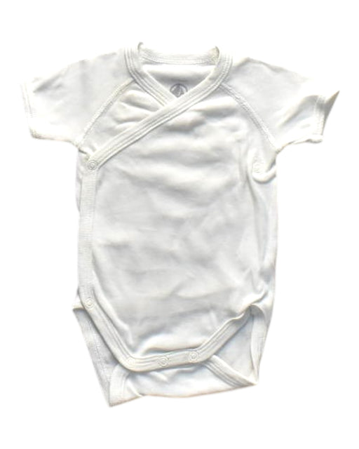 A White Short Sleeve Bodysuits from Petit Bateau in size 0-3M for girl. (Front View)