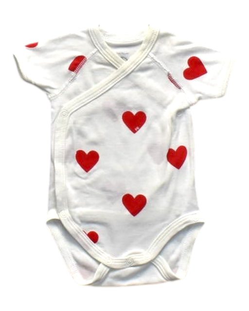 A White Short Sleeve Bodysuits from Petit Bateau in size 0-3M for girl. (Front View)