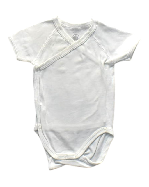 A White Short Sleeve Bodysuits from Petit Bateau in size 0-3M for girl. (Front View)