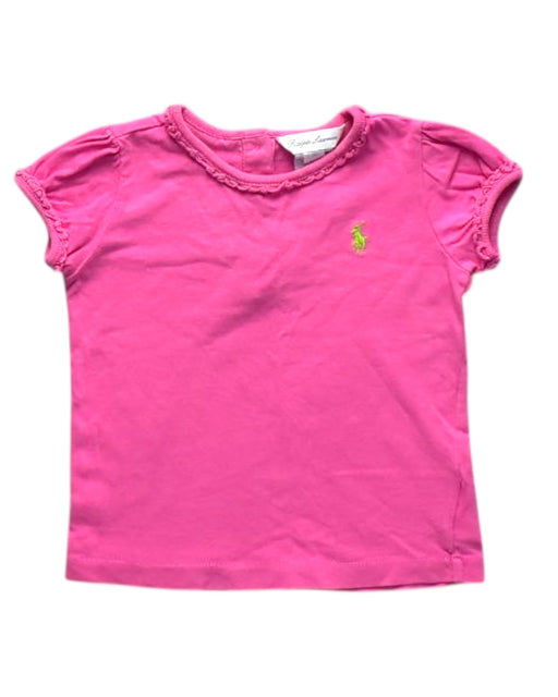 A Pink Short Sleeve Tops from Ralph Lauren in size 6-12M for girl. (Front View)