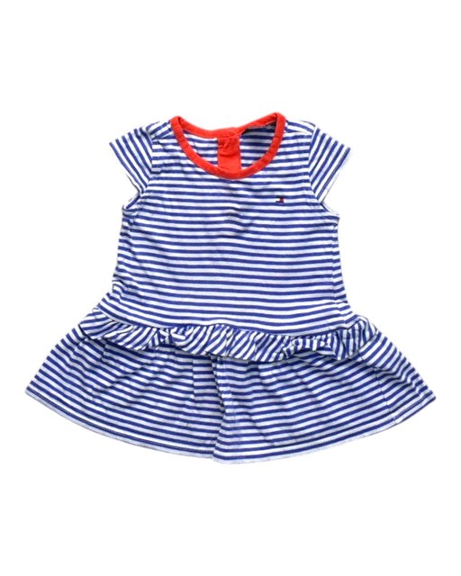 A Blue Short Sleeve Dresses from Tommy Hilfiger in size 3-6M for girl. (Front View)