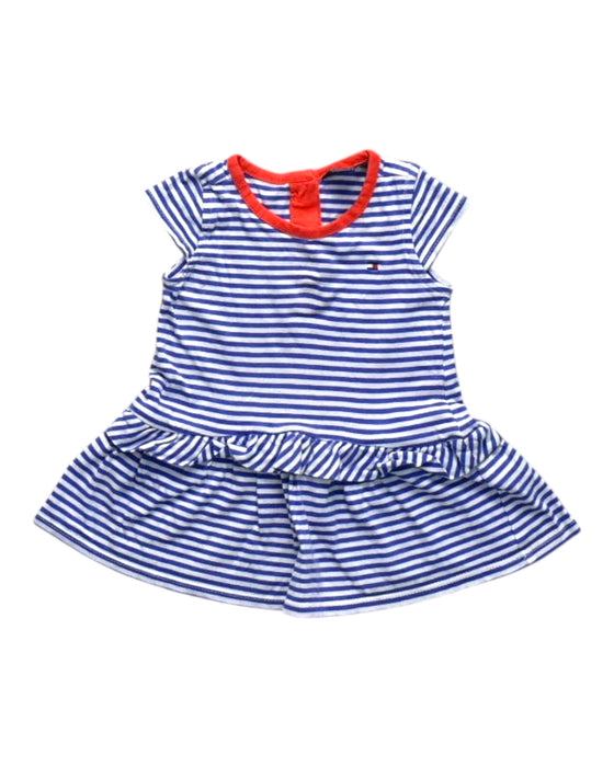 A Blue Short Sleeve Dresses from Tommy Hilfiger in size 3-6M for girl. (Front View)