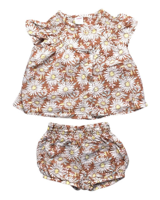 A Multicolour Shorts Sets from Seed in size 12-18M for girl. (Front View)