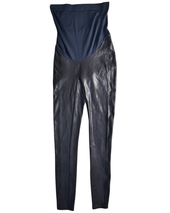 A Black Leggings from Spanx in size Maternity-M for maternity. (Front View)