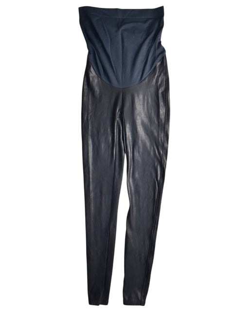 A Black Leggings from Spanx in size Maternity-M for maternity. (Front View)