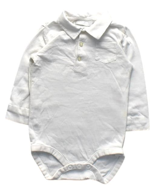 A White Long Sleeve Bodysuits from The Little White Company in size 18-24M for boy. (Front View)