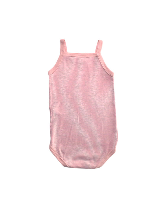A Pink Sleeveless Bodysuits from Petit Bateau in size 6-12M for girl. (Back View)