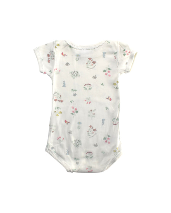 A White Short Sleeve Bodysuits from Petit Bateau in size 3-6M for girl. (Back View)