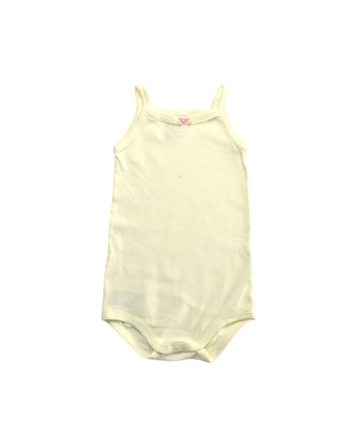 A Ivory Sleeveless Bodysuits from Petit Bateau in size 0-3M for girl. (Front View)