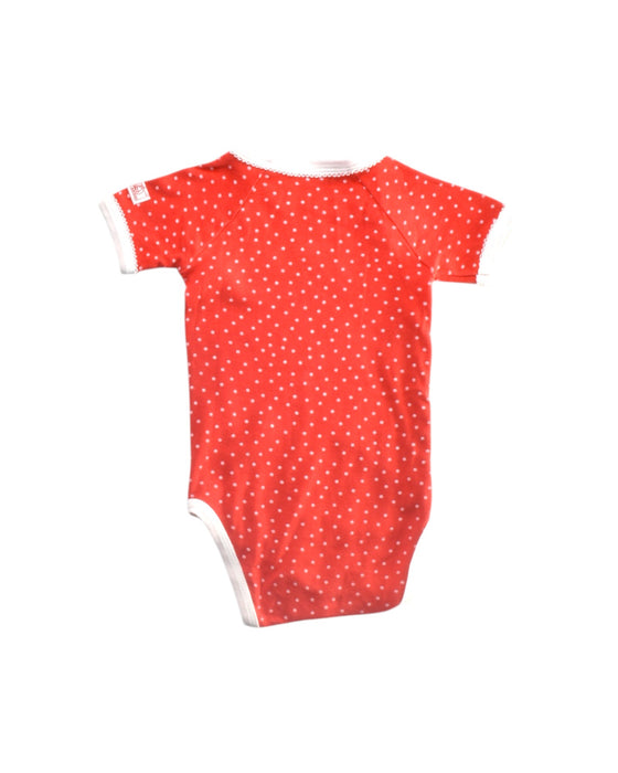 A Red Short Sleeve Bodysuits from Petit Bateau in size 3-6M for girl. (Back View)
