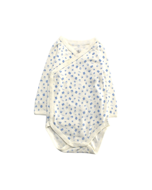 A Ivory Long Sleeve Bodysuits from Petit Bateau in size 3-6M for girl. (Front View)