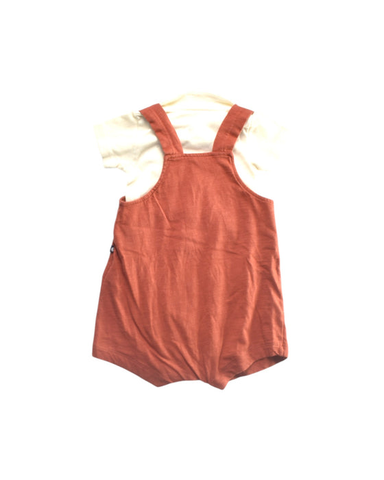 A White Overall Shorts from Tartine et Chocolat in size 6-12M for girl. (Back View)