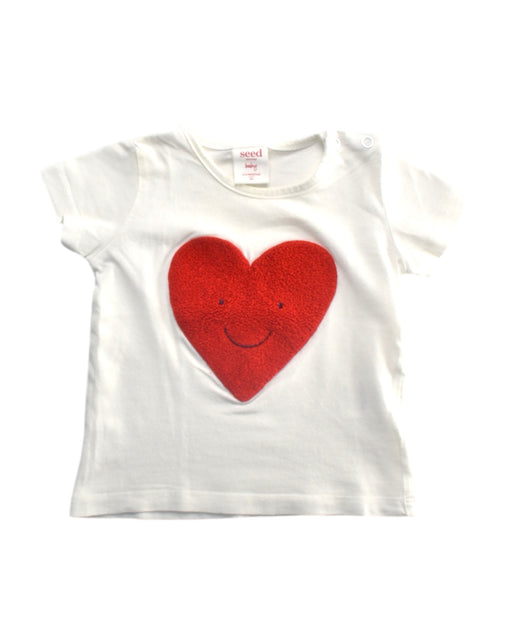 A White Short Sleeve T Shirts from Natalys in size 3-6M for girl. (Front View)