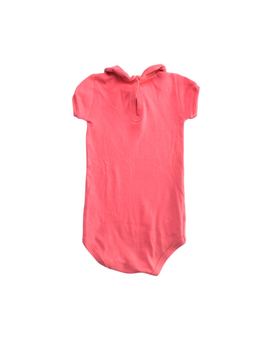 A Pink Short Sleeve Bodysuits from Petit Bateau in size 3-6M for girl. (Back View)