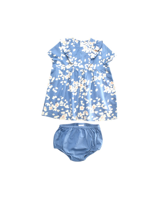 A Blue Dress Sets from Petit Bateau in size 3-6M for girl. (Front View)