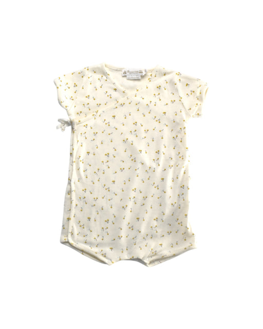 A White Short Sleeve Rompers from Bonpoint in size 3-6M for girl. (Front View)