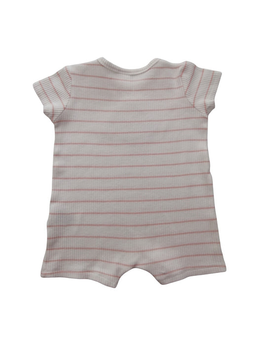 A Pink Short Sleeve Rompers from Seed in size 6-12M for girl. (Back View)
