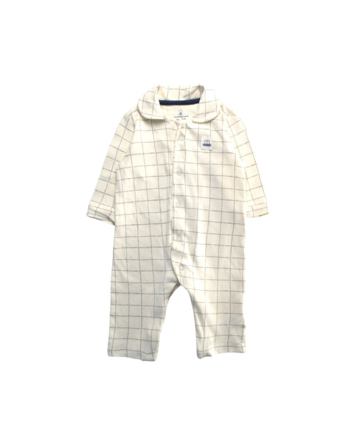 A Ivory Long Sleeve Rompers from Mothercare in size 3-6M for boy. (Front View)
